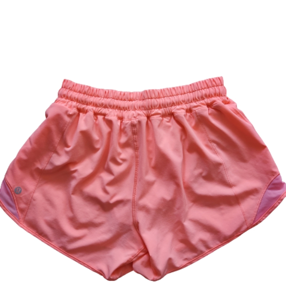 Lululemon orange and pink inset shorts Size 4 tall